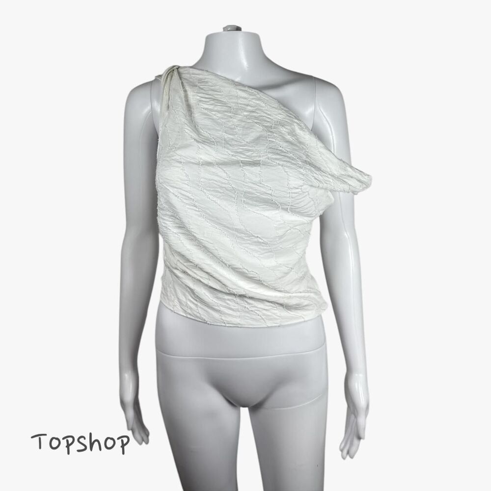 NWT Topshop Women's Jacquard Cowl Neck Built Up Cami in Ivory Sz US 6 Going Out